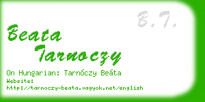 beata tarnoczy business card