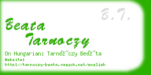 beata tarnoczy business card